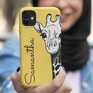 Personalised Yellow Giraffe iPhone 11 Case