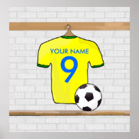 Personalised Yellow Green Football Soccer Jersey