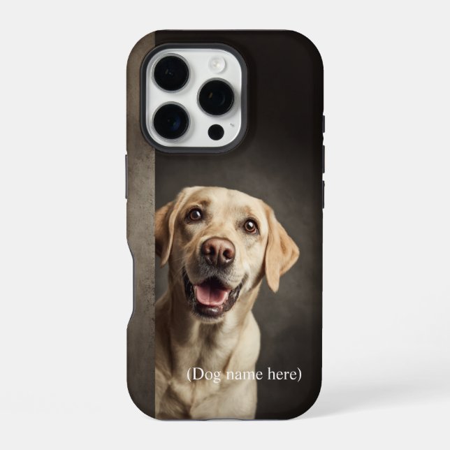 Personalised Yellow Lab Portrait iPhone Case (Back)