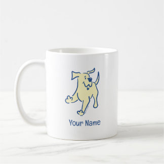 Personalised Yellow Lab Puppy Cute Simple White Coffee Mug
