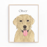Personalised Yellow Labrador Art Photo Print<br><div class="desc">I am in love with this beautifully detailed watercolor illustration of a yellow lab or labrador! Personalise these art prints with your name or monogram to compliment your decor and change fonts by selecting the "edit using design tool" option at personalisation. Shop the rest of my collection for the sweetest...</div>