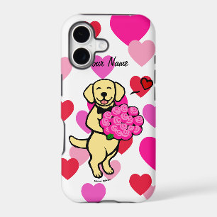 Personalised Yellow Labrador Cartoon Roses