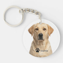 Personalised Yellow Labrador Cream Dog Keychains
