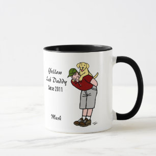Personalised Yellow Labrador Daddy in Red Mug