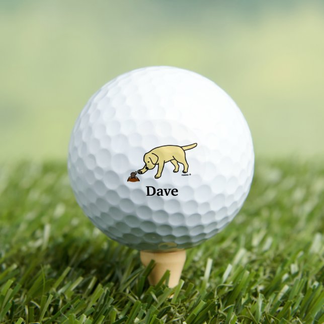 Personalised Yellow Labrador Friendly Golf Balls (Insitu Tee)