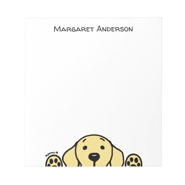 Personalised Yellow Labrador Watching You Notepad (Front)