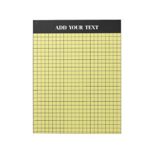 Personalised Yellow Large Graph Paper Notepad