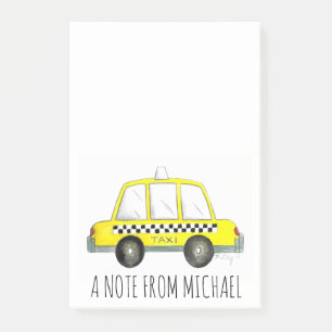 Personalised Yellow NYC Chequered Taxi Cab Post It Post-it Notes