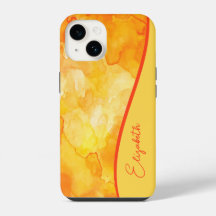 Personalised Yellow Orange Watercolor
