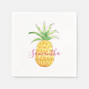 Personalised Yellow Pineapple Napkin