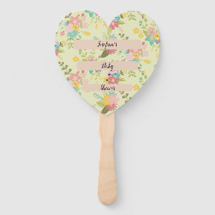 Personalised Yellow Pink Green Florals Hand Fan