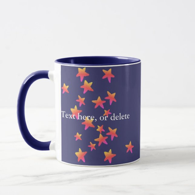 Personalised Yellow Pink Stars Mug (Left)
