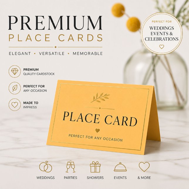 Personalised Yellow Place Card (Creator Uploaded)