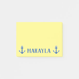 Personalised yellow Post-it® notes with anchors