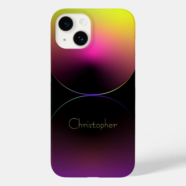 Personalised yellow Radial Texture iphone 15 Case-Mate iPhone Case (Back)