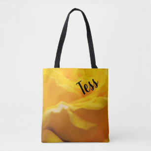 Personalised Yellow Rose Blossom Design Tote Bag