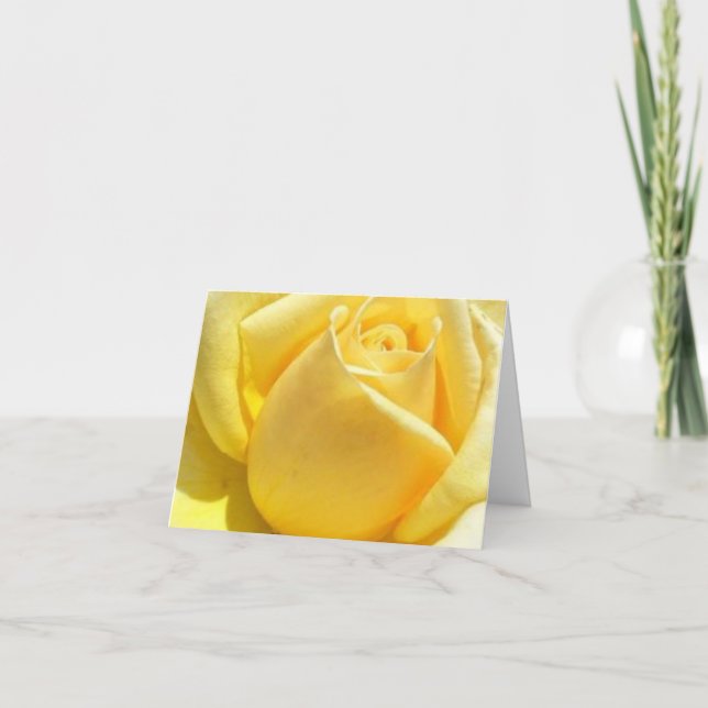 Personalised Yellow Rose Design Thank You Card (Front)