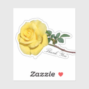 Personalised Yellow Rose  Sticker