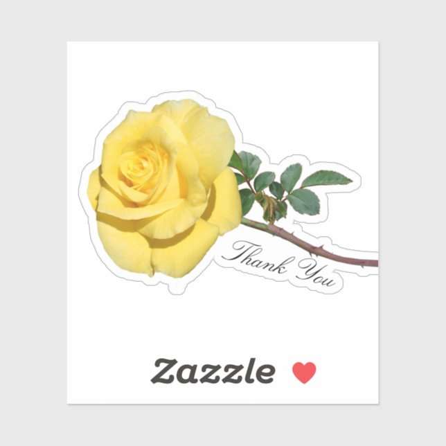 Personalised Yellow Rose  Sticker (Sheet)