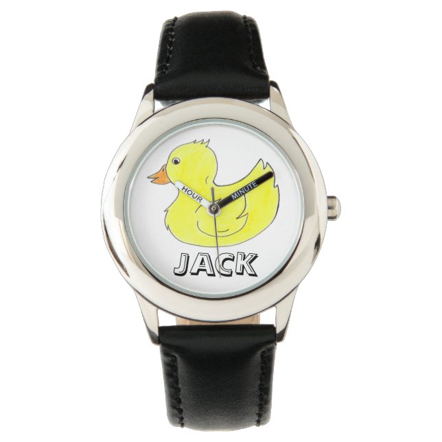 Personalised Yellow Rubber Ducky Duck Duckie Watch (Front)