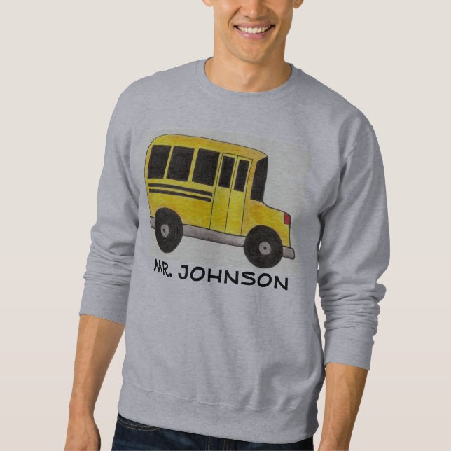 Personalised Yellow School Bus Driver Sweatshirt (Front)