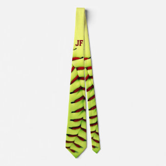 Personalised yellow softball ball tie