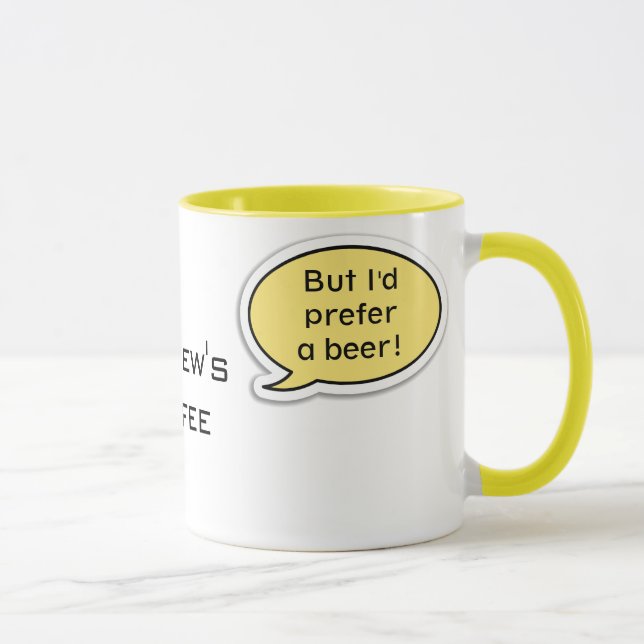 Personalised Yellow Speech Bubble Mug (Right)