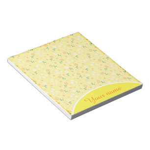 Personalised Yellow spring floral Notepad