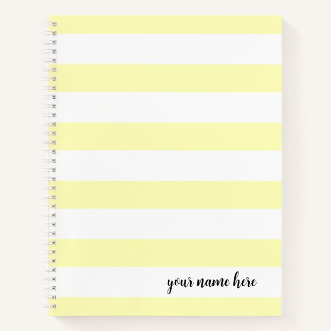 Personalised Yellow Stripes Notebook (Front)