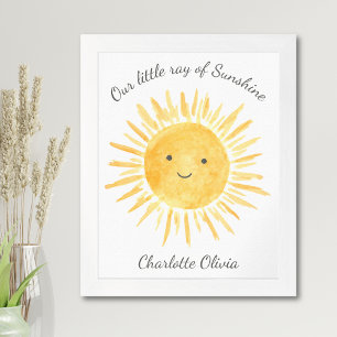 Personalised Yellow Sun Boho Baby Nursery Decor