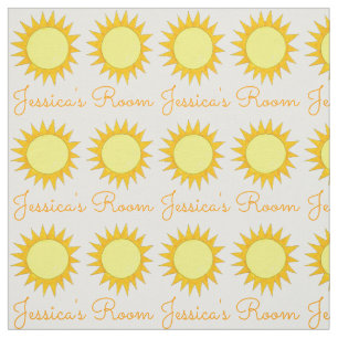 Personalised Yellow Sun Sunny Summer Sunshine Fabric