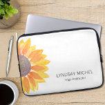 Personalised Yellow Sunflower Life Coach Laptop Sleeve<br><div class="desc">This unique Lap Top Sleeve is decorated with a watercolor yellow sunflower. Easily customisable with your name and occupation. Use the Customise Further option to change the text size, style or colour if you wish. Because we create our own artwork you won't find this exact image from other designers. Original...</div>