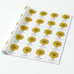 Personalised Yellow Sunflower Sweet 16 Birthday Wrapping Paper