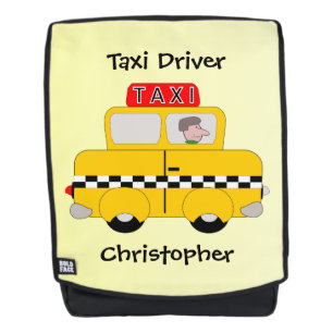 Personalised Yellow Taxi Design Backpack