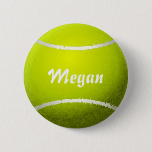 Personalised Yellow Tennis Ball 6 Cm Round Badge