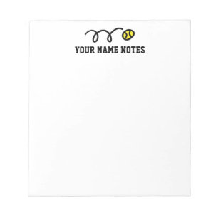 Personalised yellow tennis ball notepad