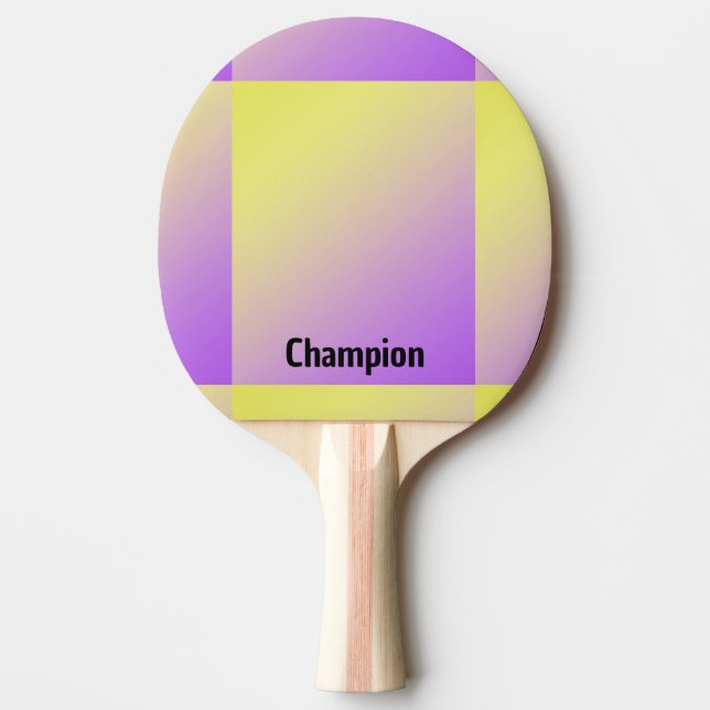 Personalised Yellow to Purple Gradient Ping Pong Paddle (Front)