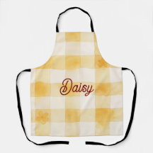 Personalised Yellow Watercolor Chequerboard Floral