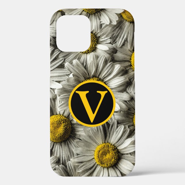 Personalised yellow white &  black daisy flower  Case-Mate iPhone case (Back)