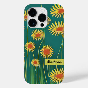 Personalised Yellow Wildflowers Case-Mate iPhone 14 Pro Case