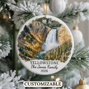 Personalised Yellowstone National Park, Montana Ceramic Tree Decoration