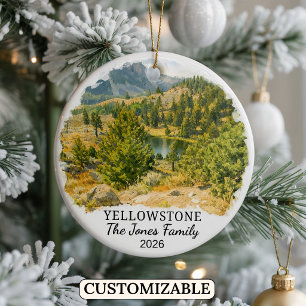 Personalised Yellowstone National Park, Montana Ceramic Tree Decoration