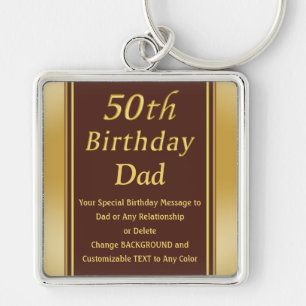 Personalised yet Cheap 50th Birthday Gifts for Dad Key Ring