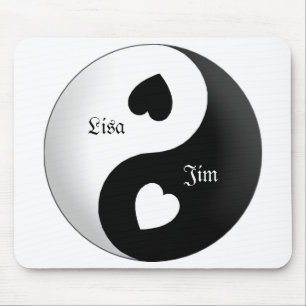 Personalised Yin Yang Love Mouse Pad