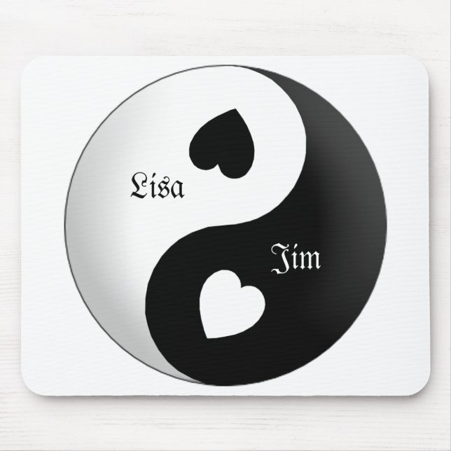 Personalised Yin Yang Love Mouse Pad (Front)