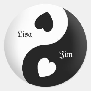 Personalised Yin Yang Love Stickers