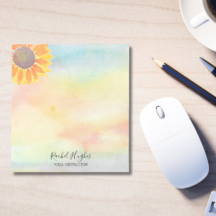 Personalised Yoga Instructor Sunflower Notepad
