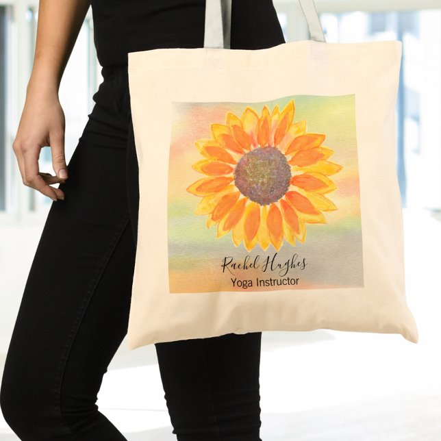 Personalised Yoga Instructor Sunflower Tote Bag (Creator Uploaded)
