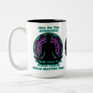 Personalised Yoga Mandala Humour White Two-Tone Coffee Mug