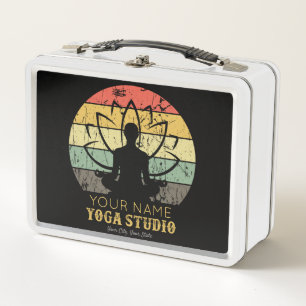 Personalised Yoga Studio Fitness Instructor Guru  Metal Lunch Box